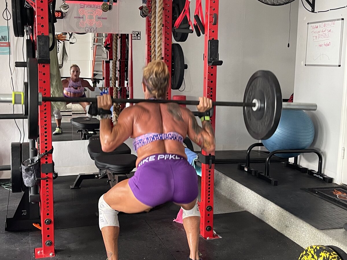 Shauna Lubrani barbell squat home gym
